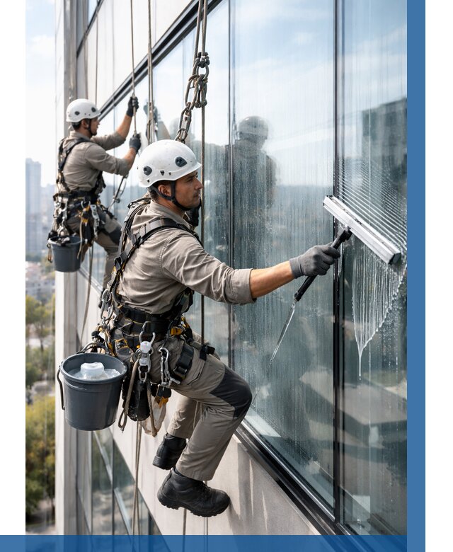 Мойка окон альпинистами в Шарыпове от 4547 р. | ВЫСОТНИК-Шрп