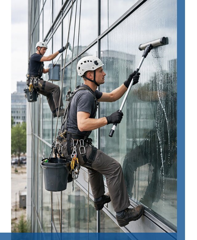 Мойка витражей альпинистами в Шарыпове от 707 р. под ключ|ВЫСОТНИК-Шрп