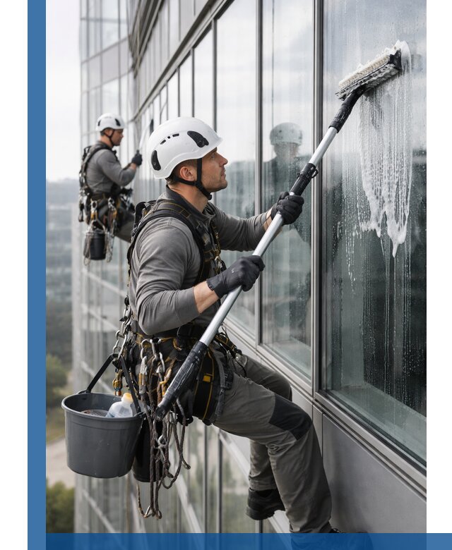 Высотная мойка сплошного остекления с выездом в Шарыпове