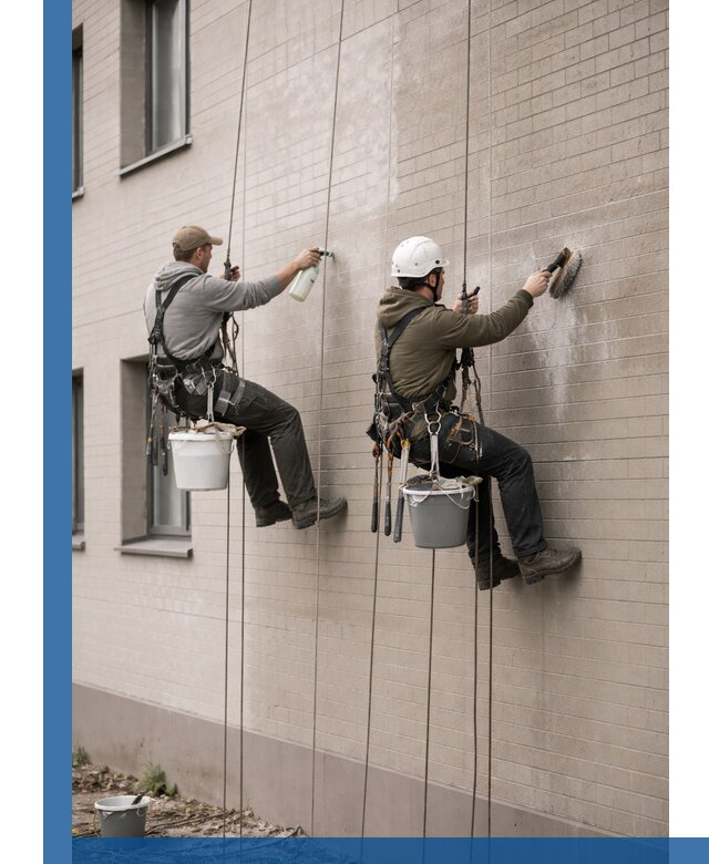 Удаление высолов с фасада зданий в Шарыпове без повреждений и следов