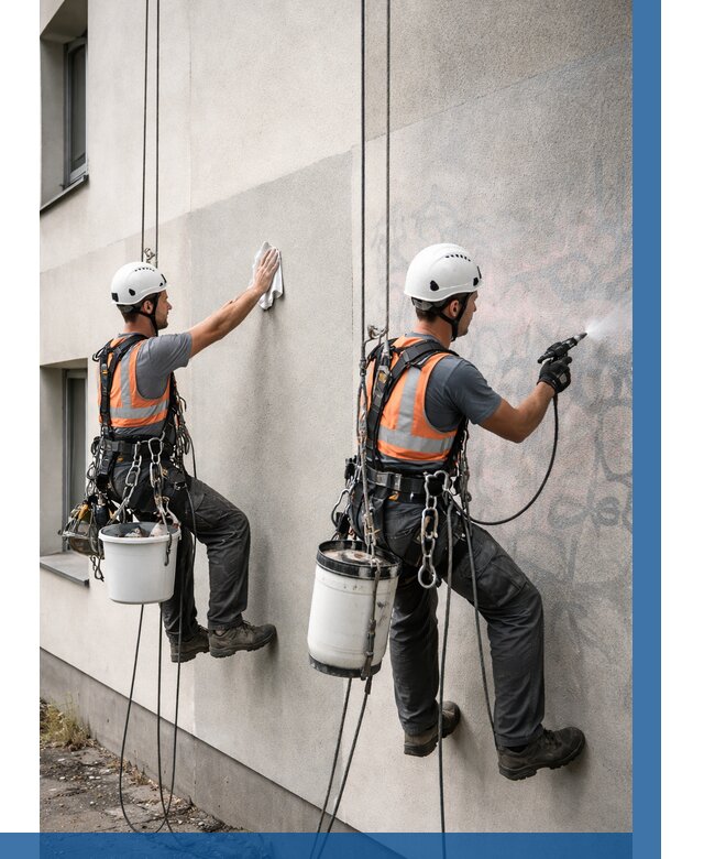 Антиграффити покрытие фасада в Шарыпове от 606 р. | ВЫСОТНИК-Шрп