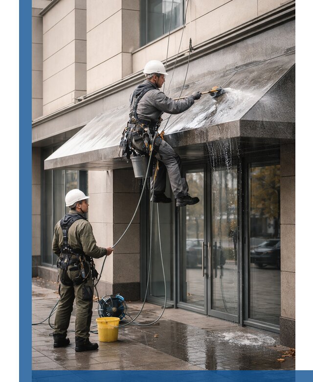 Профессиональная мойка козырьков и навесов в Шарыпове