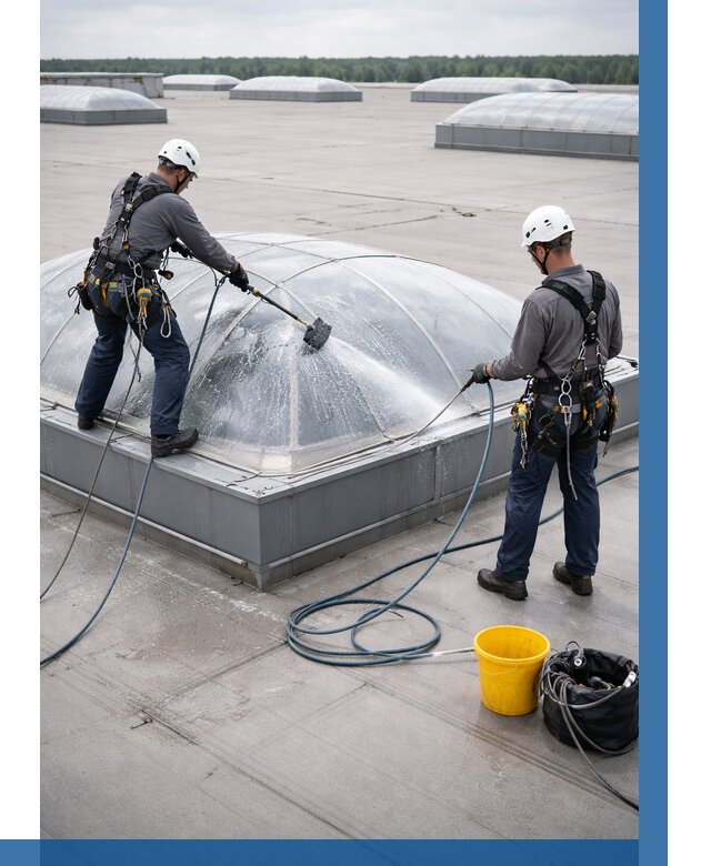 Мойка зенитных фонарей в Шарыпове, заказать от 4547 р. | ВЫСОТНИК-Шрп