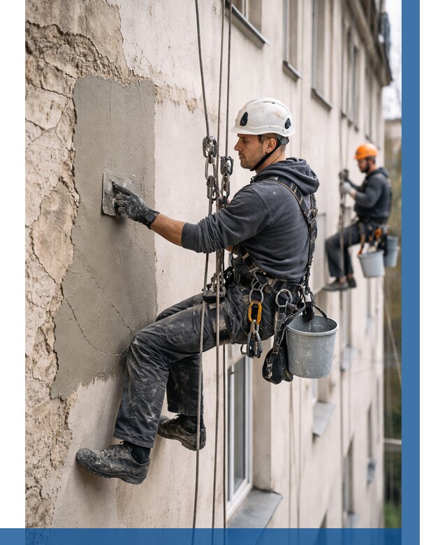 Восстановление штукатурки фасада в Шарыпове от 1213 р. | ВЫСОТНИК-Шрп