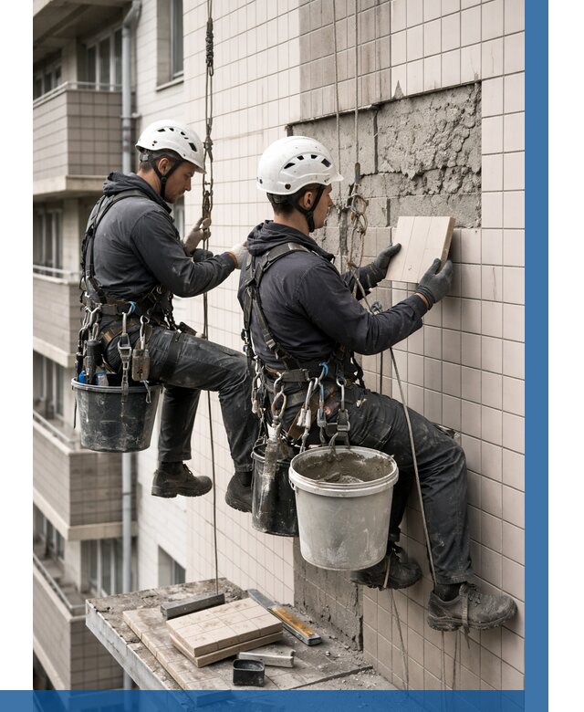 Ремонт облицовки фасада плиткой в Шарыпове от 1819 р. | ВЫСОТНИК-Шрп