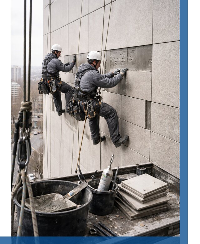 Ремонт фасада из керамогранита в Шарыпове от 2526 р. | ВЫСОТНИК-Шрп