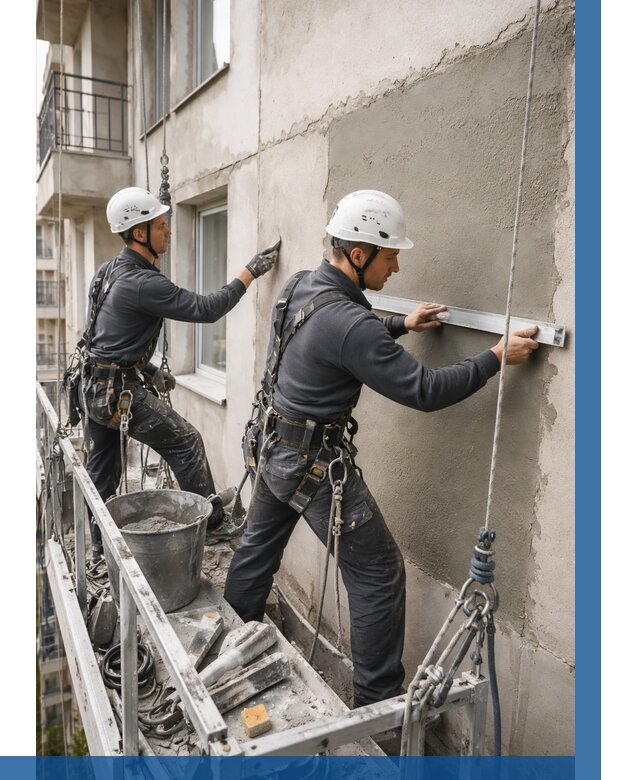 Штукатурка фасада на высоте в Шарыпове от 909 р. | ВЫСОТНИК-Шрп