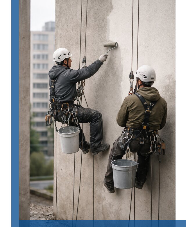 Покраска фасадов высотными альпинистами в Шарыпове с гарантией