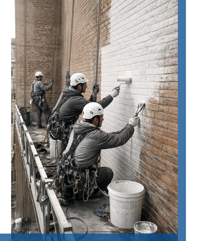 Покраска кирпичного фасада в Шарыпове от 354 р. | ВЫСОТНИК-Шрп