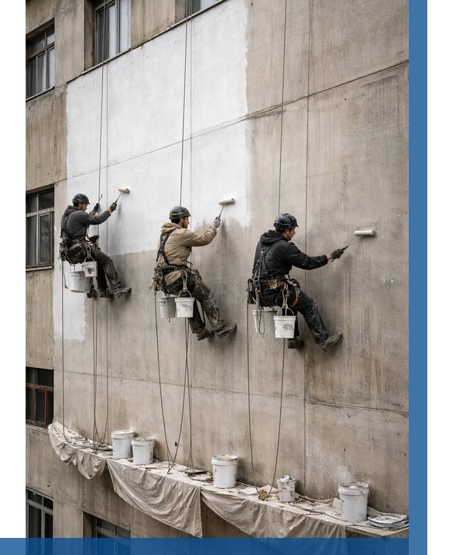 Покраска бетонного фасада в Шарыпове от 354 р за м2 | ВЫСОТНИК-Шрп