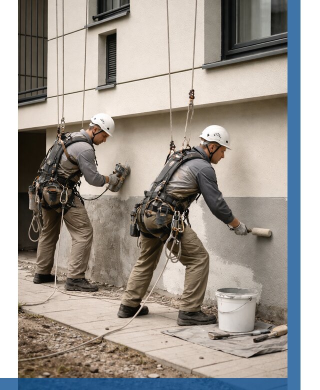 Окраска цоколя здания в Шарыпове от 455 р. под ключ | ВЫСОТНИК-Шрп