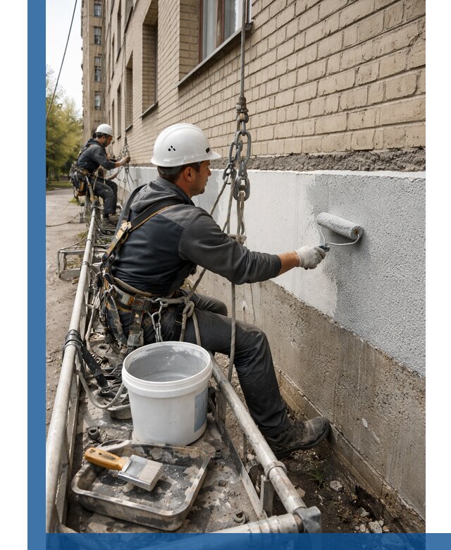 Окраска цоколя здания в Шарыпове профессионально и надежно