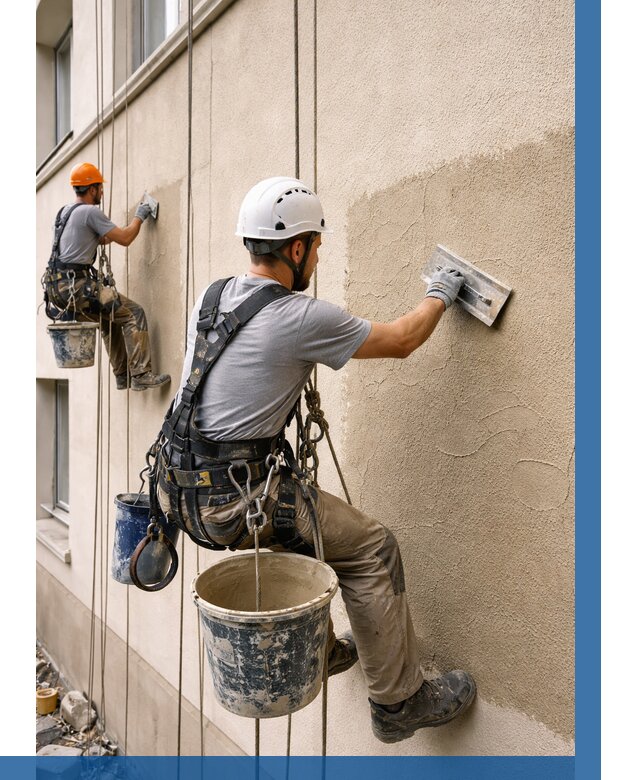 Декоративная штукатурка фасада в Шарыпове от 1213 р. | ВЫСОТНИК-Шрп