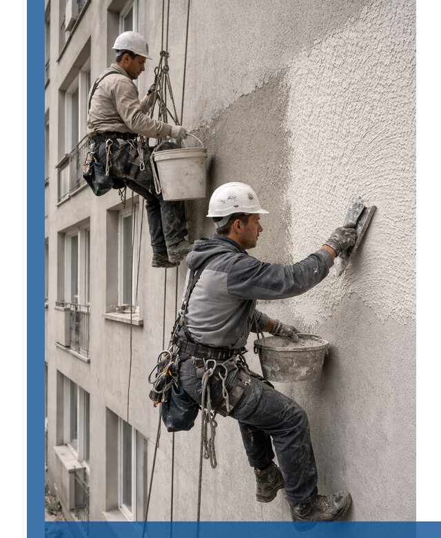 Нанесение декоративной штукатурки короед на фасад в Шарыпове