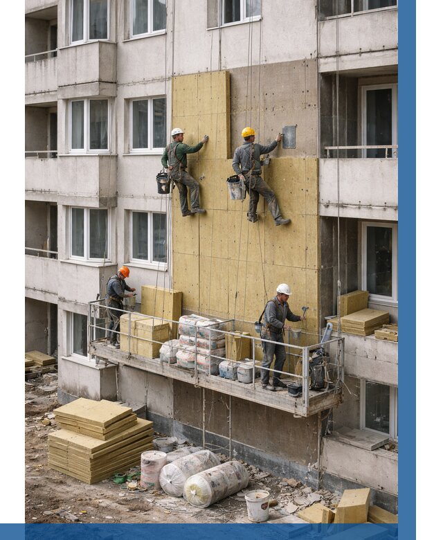 Утепление фасада минватой в Шарыпове от 1516 р. | ВЫСОТНИК-Шрп