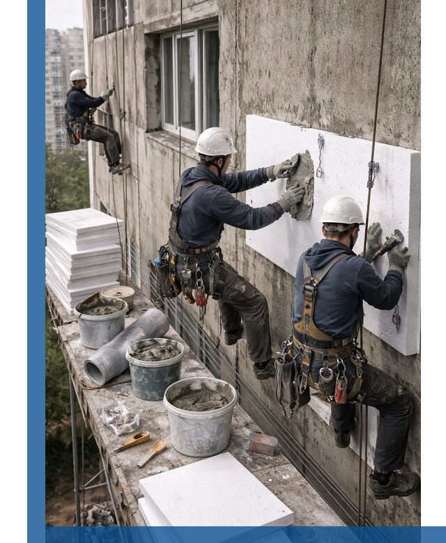 Утепление фасада пенополистиролом в Шарыпове под ключ