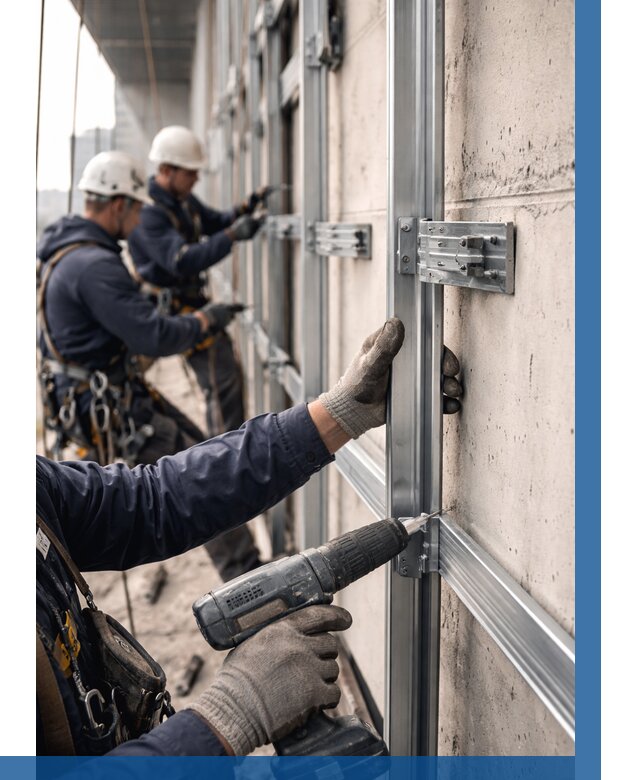 Монтаж подсистемы вентфасада в Шарыпове от 859 р. | ВЫСОТНИК-Шрп