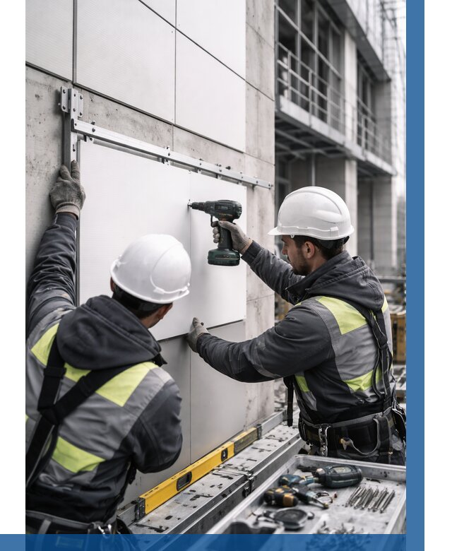 Монтаж композитных панелей фасада в Шарыпове от 2526 р. | ВЫСОТНИК-Шрп