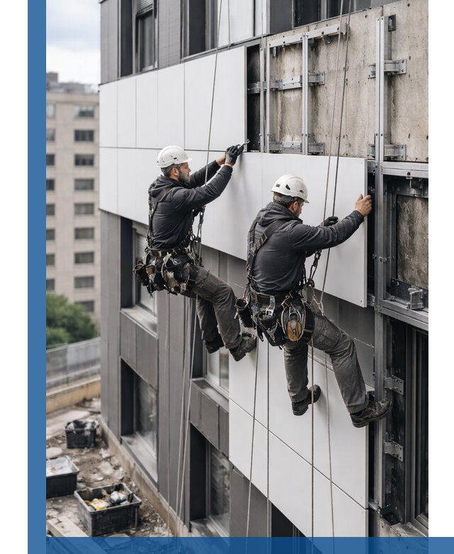 Монтаж композитных панелей фасада в Шарыпове под ключ