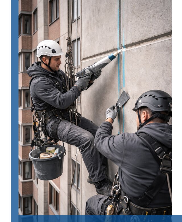 Вторичная герметизация швов фасада и кровли в Шарыпове