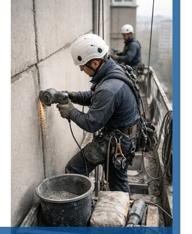 Штробление межпанельных швов в Шарыпове от 1213 р. | ВЫСОТНИК-Шрп