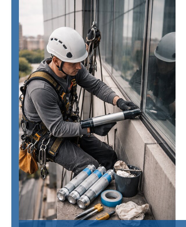 Герметизация стыков витража в Шарыпове для герметичных фасадов