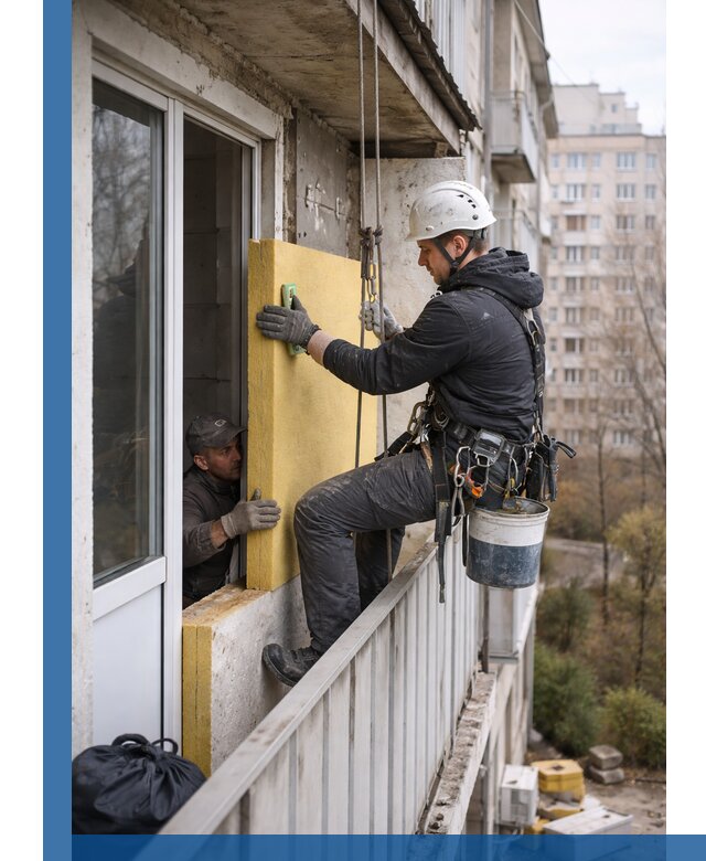 Профессиональное утепление балкона снаружи в Шарыпове под ключ