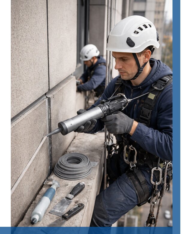 Герметизация деформационных швов фасада в Шарыпове от 707 | ВЫСОТНИК-Шрп