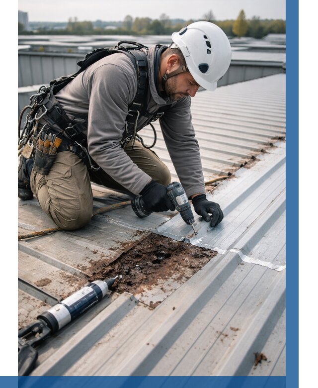 Ремонт профнастила на кровле в Шарыпове от 707 р. | ВЫСОТНИК-Шрп