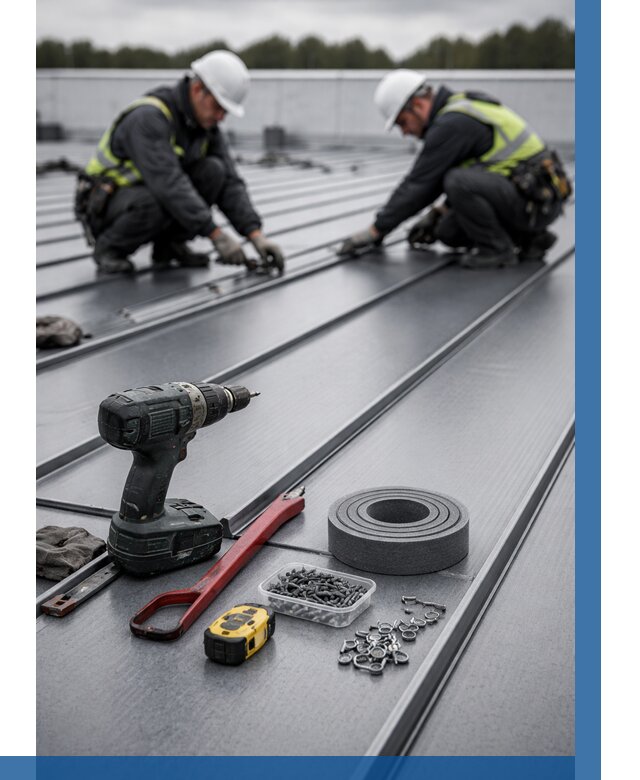 Монтаж фальцевой кровли в Шарыпове от 1819 р. | ВЫСОТНИК-Шрп