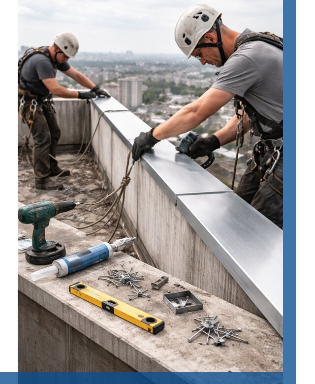 Монтаж парапетных крышек в Шарыпове от 808 р. | ВЫСОТНИК-Шрп