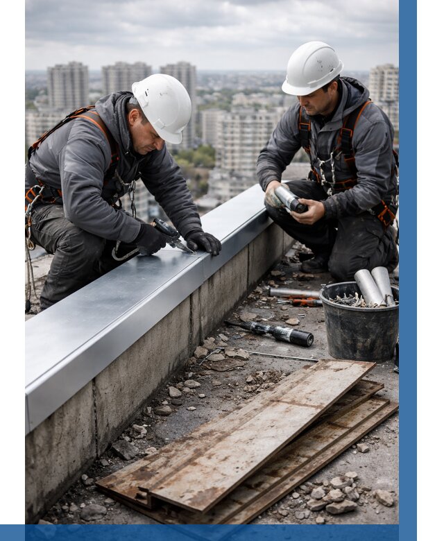 Замена парапетных крышек под ключ в Шарыпове от 1213 р. | ВЫСОТНИК-Шрп