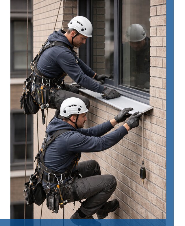 Монтаж оконных отливов под ключ в Шарыпове от 3537 р. | ВЫСОТНИК-Шрп