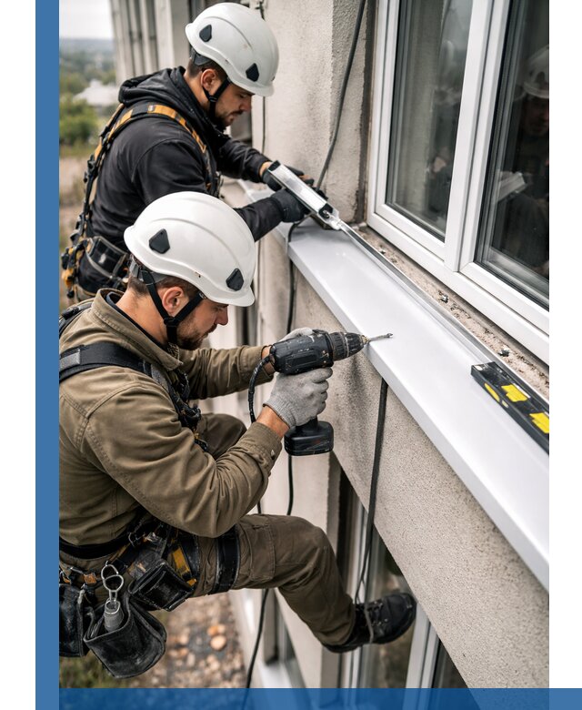 Профессиональный монтаж оконных отливов и отведения воды в Шарыпове