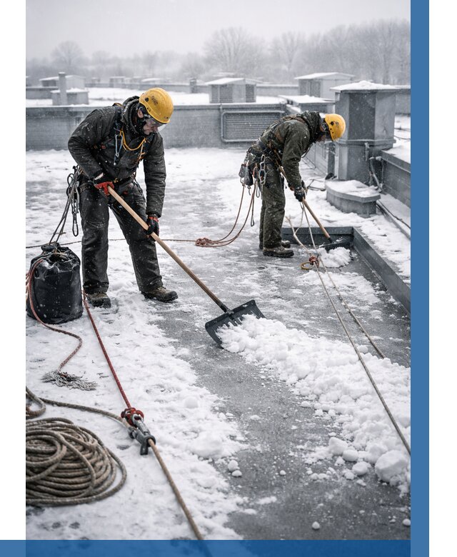 Очистка крыши от снега в Шарыпове от 7579 р. | ВЫСОТНИК-Шрп