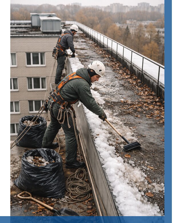 Очистка кровли по периметру в Шарыпове от 556 р. | ВЫСОТНИК-Шрп