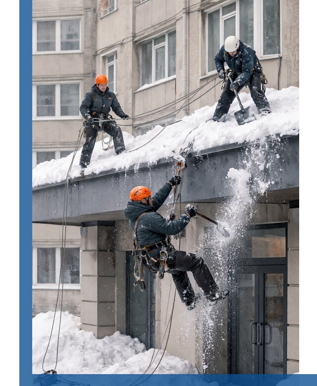 Безопасная очистка навесов от снега в Шарыпове круглогодично