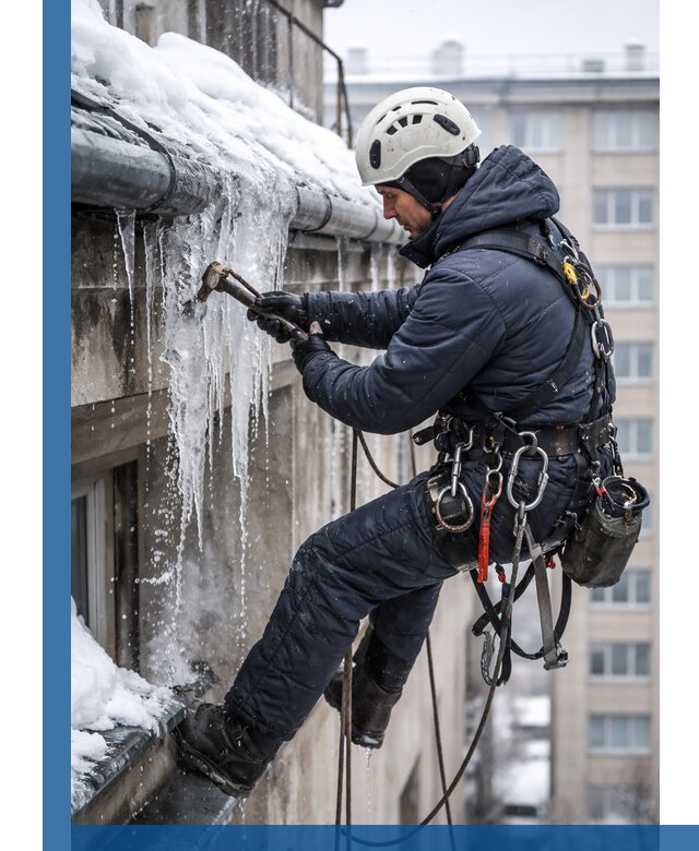 Удаление наледи и чистка водостоков в Шарыпове оперативно и безопасно