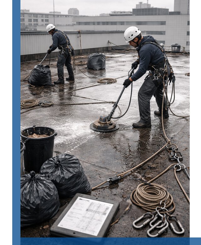 Плановая очистка кровли по графику в Шарыпове для безопасности