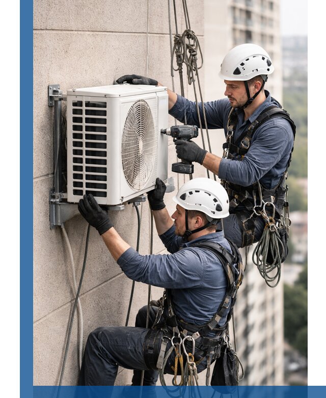 Монтаж внешнего блока кондиционера в Шарыпове установка и крепление