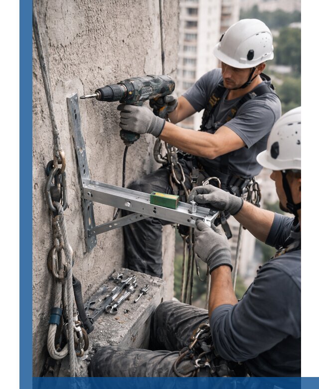 Установка кронштейнов кондиционера и крепежа в Шарыпове