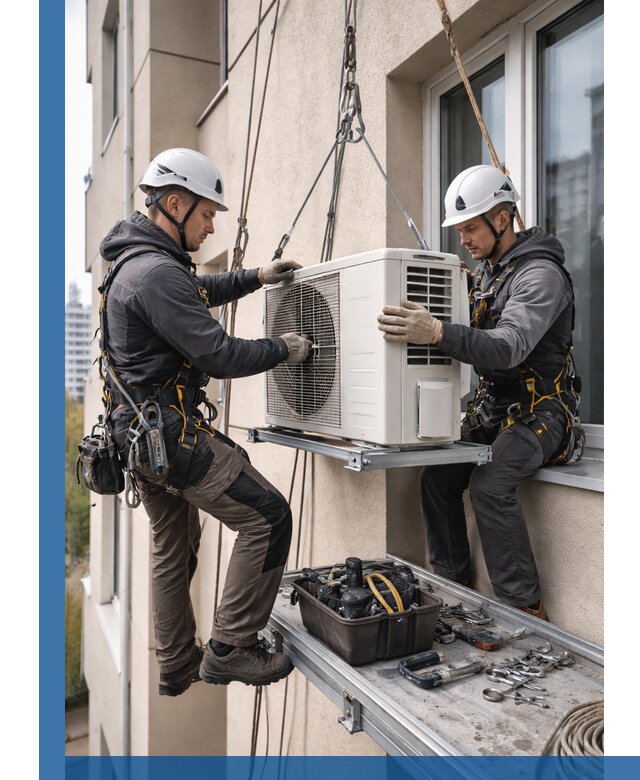 Перенос внешнего блока кондиционера в Шарыпове с монтажом и крепежом