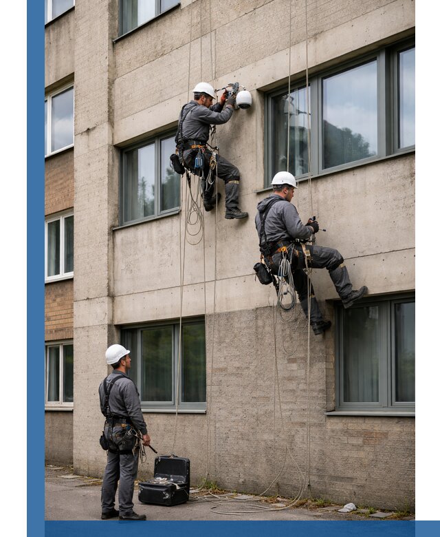 Монтаж фасадных камер видеонаблюдения в Шарыпове под ключ