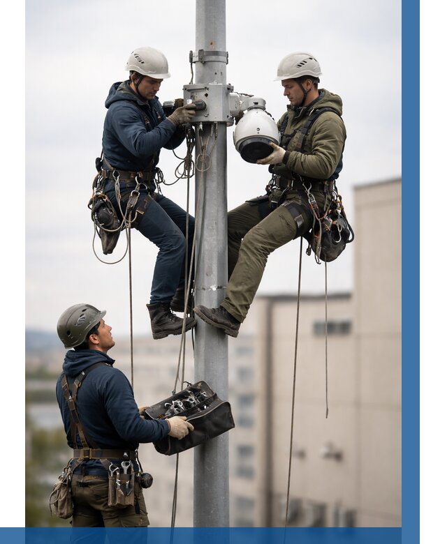 Установка видеокамер на мачте в Шарыпове от 8589 р. | ВЫСОТНИК-Шрп