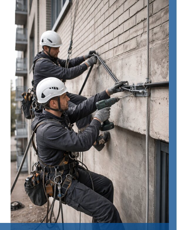 Крепление кабеля на фасаде в Шарыпове от 354 р. | ВЫСОТНИК-Шрп