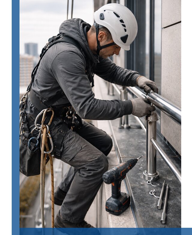 Монтаж ограждений на высоте в Шарыпове для зданий и конструкций