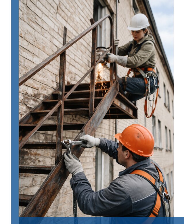 Ремонт и восстановление пожарных лестниц с выездом в Шарыпове
