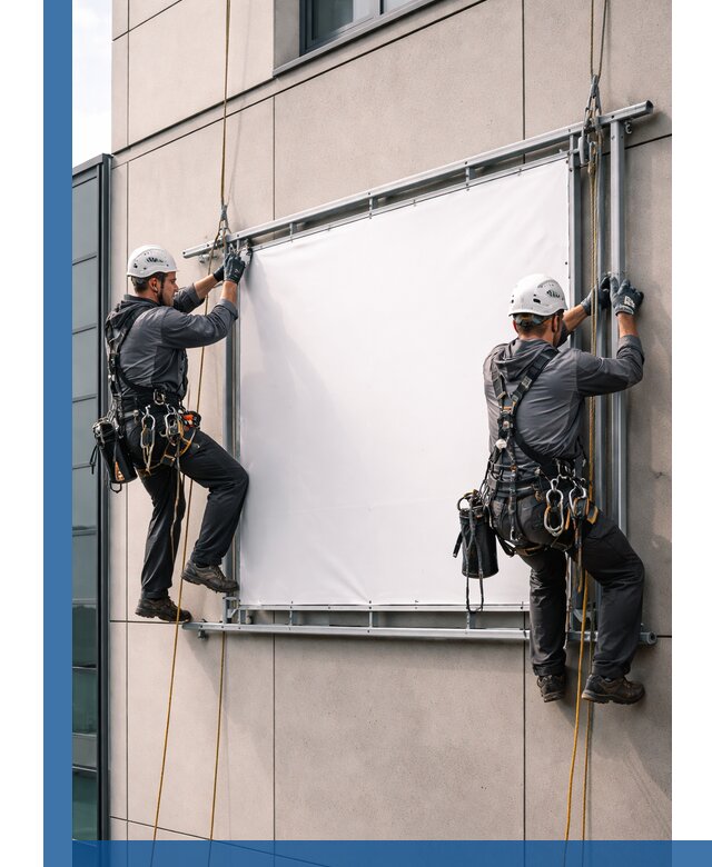 Монтаж наружной рекламной вывески в Шарыпове под ключ