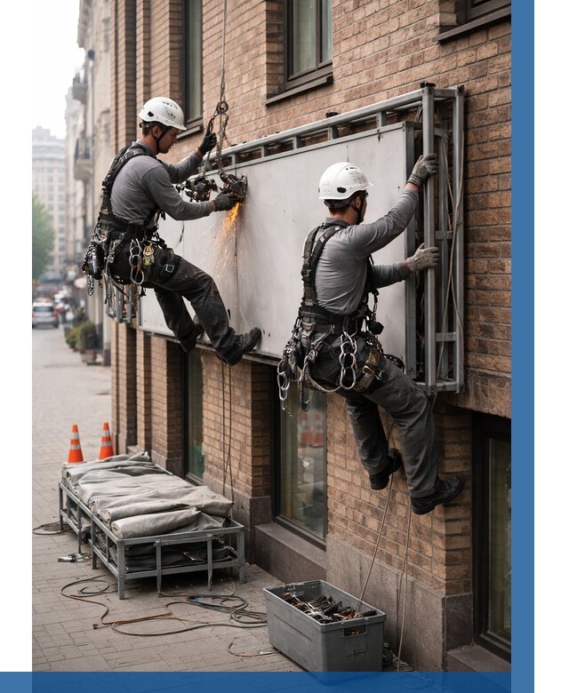 Демонтаж рекламной вывески в Шарыпове от 6568 р. | ВЫСОТНИК-Шрп