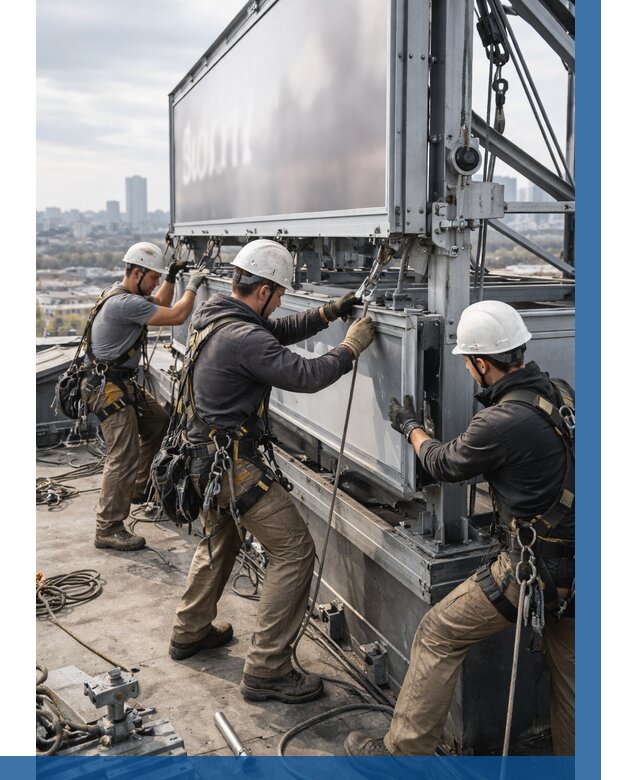 Монтаж крышной рекламной конструкции в Шарыпове от 60630 р.|ВЫСОТНИК-Шрп